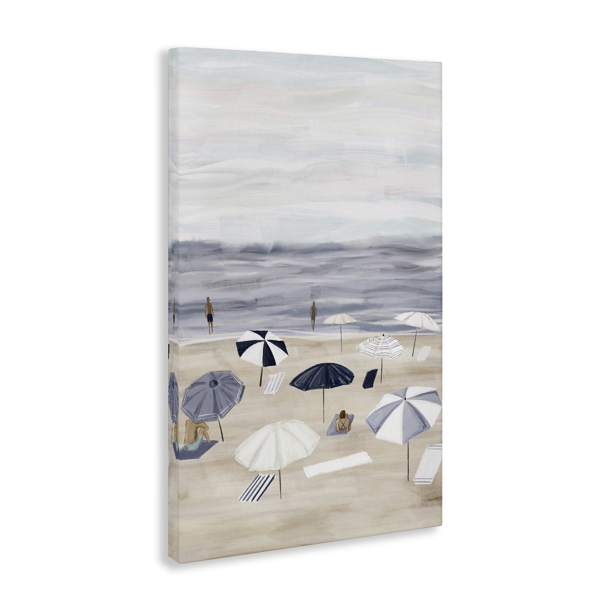 Stupell Industries Summer Beach Umbrellas Nautical & Beach Painting Wrapped Canvas Art Print Wall Art, 16 x 24