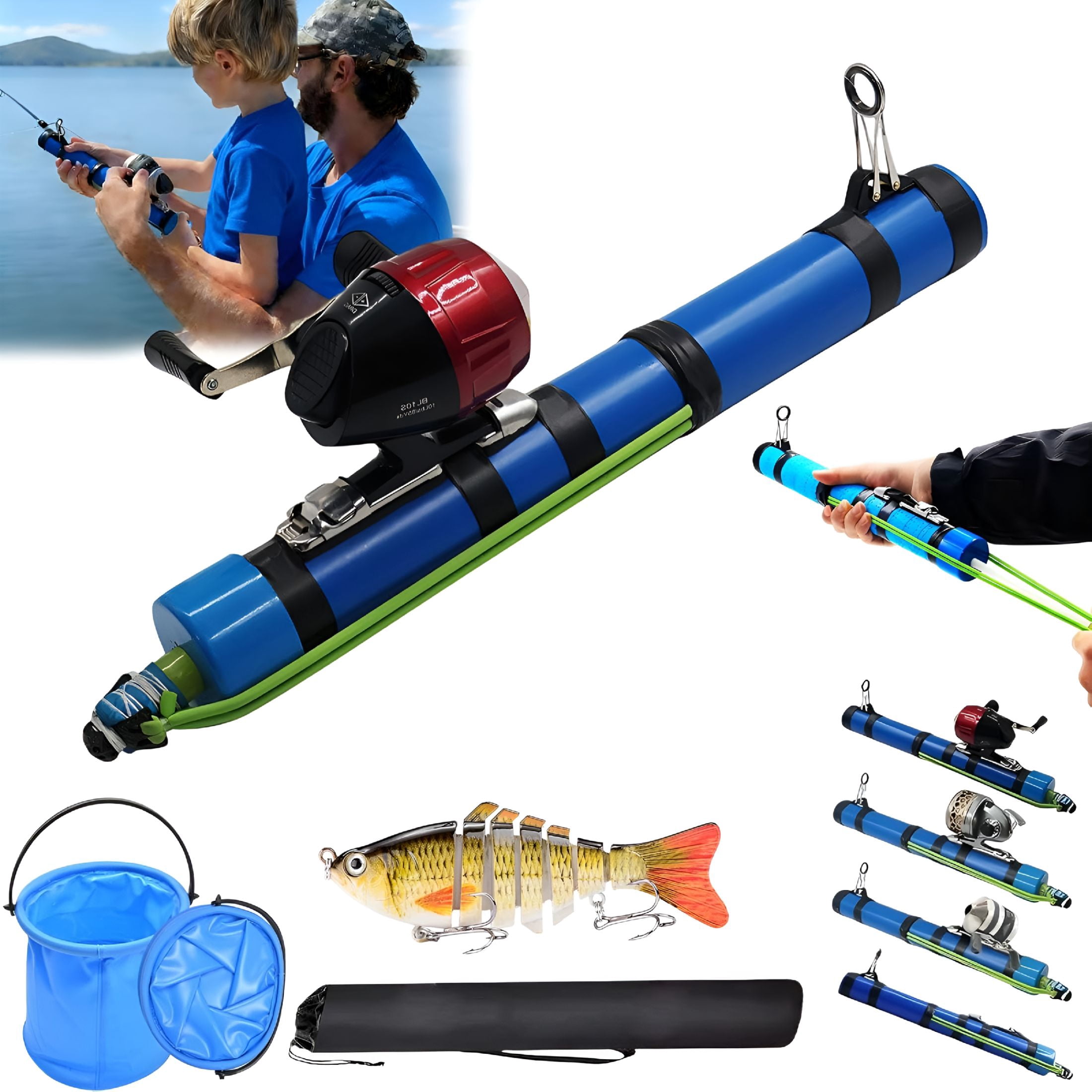 bamboo fishing pole kids BambooMN Bamboo Cane Fishing Pole, 11.5 ft, 3-Piece Vintage Set with  Bobber, Hook, Line, Sinker