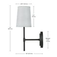 thumbnail image 6 of Better Homes & Gardens Matte Black 1-Light Indoor Wall Sconce, White Fabric Shade, Bulb Included, 6 of 10