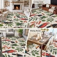 thumbnail image 5 of Large Area Rugs for Living Room Bedroom, Farmhouse Parrots 8'x10' Rug Washable Carpet Runner Indoor Outdoor, Spring Summer Botanical Leaves Burlap Non Slip Floor Mats Rug for Kitchen, Patio, 5 of 8