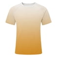 thumbnail image 4 of Gyexs Mens Short Sleeve T Shirts Soft Breathable Swim Shirt Casual Summer Beach Gradient Graphic Tee Tops Sportswear #17 Yellow, Size XS, 4 of 4