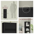 thumbnail image 4 of LEDREM 3-Tier Bookshelf with Adjustable Open Shelves, Tall Bookcase Space-Saving for Living Room Home Office, Ebony Black, 4 of 8