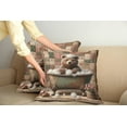 thumbnail image 2 of Ambesonne Rustic Throw Pillow Cover 2 Pack, Farmhouse Grizzly Bear Bath, 16", Chocolate Rose Green, 2 of 7