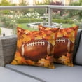 thumbnail image 4 of Fall Football Outdoor Pillow Covers 16"x16" Set of 2,Waterproof Throw Pillow Covers for Patio Furniture,Thanksgiving Maple Leaf Orange Yellow Decorative Cushion Pillowcases for Garden Couch Sofa, 4 of 9