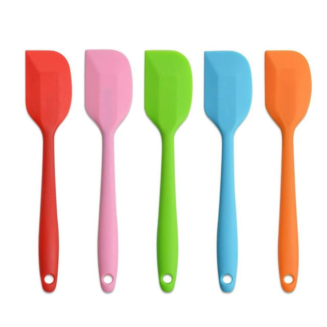 Juego de espátulas de silicona profesionales, herramientas para mezclar antiadherentes resistentes al calor, raspador flexible de 8,5", diseño sin costuras, apto para lavavajillas, juego de 5