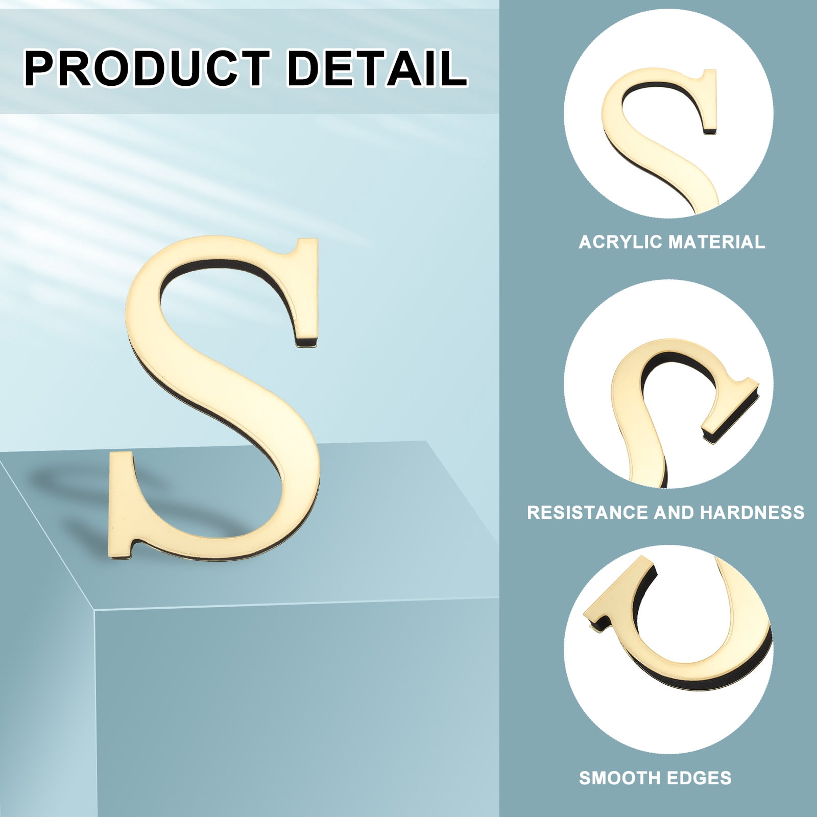 Unique Bargains 3D Alphabet Mirror Wall Stickers 3.94" x 3.94" x 0.31" Letter S