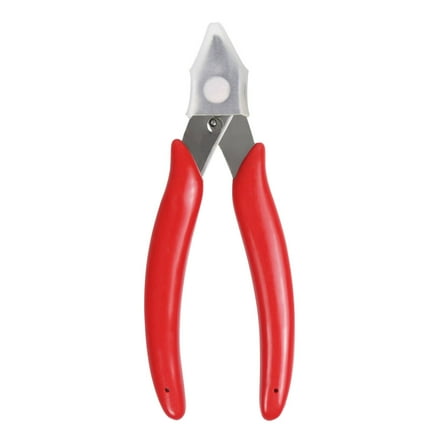 Wire cutters and diagonal cutters, among which the most powerful and sharp side cutters come with a spring opening, making them highly suitable for ultra-fine cutting requirements (red)