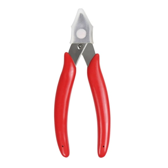 Wire cutters and diagonal cutters, among which the most powerful and sharp side cutters come with a spring opening, making them highly suitable for ultra-fine cutting requirements (red)