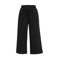 thumbnail image 3 of Outfmvch womens sweatpants Contrast Side Stripe Sweatpants Women Baggy Pants High Waisted Flowy Palazzo Pant Summer Beach Vacation Trouser High Waisted Pants for Women Linen Wide Leg Black L, 3 of 3