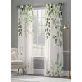 thumbnail image 5 of Sheer Curtain Panels Ombre Green Eucalyptus Leaf Voile Window Curtains Vintage Branch Plant Window Treatments Ligh Filtering Privacy Curtain Drapes for Bedroom Living Room 2 Panel Set 84 Inch, 5 of 9