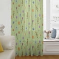 thumbnail image 5 of Spring Flowers Sheer Curtains 45 Inches Long, Pink Yellow Wildflowers Country Plants Green Light Filering Curtains, Breathable Simi Curtain Privacy Drapes for Kitchen Bathroom Small Window Treatment, 5 of 9