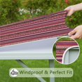 thumbnail image 6 of Boho Red Colorful Striped Ethnic Pattern Square Fitted Tablecloth with Elastic Edge,Square Table Cover,Washable Elastic Table Cover for Home Kitchen Party Decor 34"x34", 6 of 6
