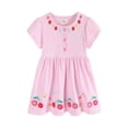 thumbnail image 3 of Trendfront Girls Floral Embroidery Dresses Crewneck Short Sleeve A Line Dress Flower Print Casual Spring Outfit Everyday Dresses, 3 of 6