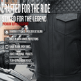 thumbnail image 3 of SOA Men's Leather Armor Motorcycle Vest - 100% Genuine Cowhide Biker Paisley White L, 3 of 9