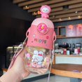 thumbnail image 1 of 600ML Plastic Cup with Strap Large Capacity Outdoor Cup Portable Straw Flip T7C9, 1 of 1