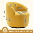 thumbnail image 2 of LuxyHoom Swivel Barrel Chair with Teddy Fabric, Swivel Accent Chair, Comfy Sherpa Round Accent Chair, Swivel Club Armchair for Nursery Living Room Bedroom (Yellow), 2 of 12