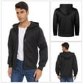 thumbnail image 3 of SPEEDRUN Hoodies for Men Zip Up Sweashirts Fleece Sherpa Lined Winter Wool Heavyweight Jacket Black L, 3 of 7