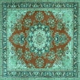 thumbnail image 1 of Ahgly Company Indoor Square Persian Turquoise Blue Traditional Area Rugs, 5' Square, 1 of 4