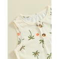 thumbnail image 6 of Musuos 2Pcs Toddler Boy Summer Outfit 6 12 18 24M 3 4Y Sleeveless Tree Print Henley Tank Tops + Shorts Set Clothes for Casual Daily, 6 of 9
