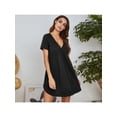 thumbnail image 5 of Womens Nightgowns Sleepwear Cotton Pajamas - Woman Short Sleeve V Neck Nightdress Nightshirt Plus Size Loungewear, 5 of 6