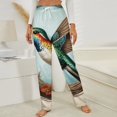 thumbnail image 3 of Hummingbird Floral Globe Art Winter Female Pants Flannel High Waist Women Pants Lady Warm Straight Leg Plush Trousers, 3 of 7