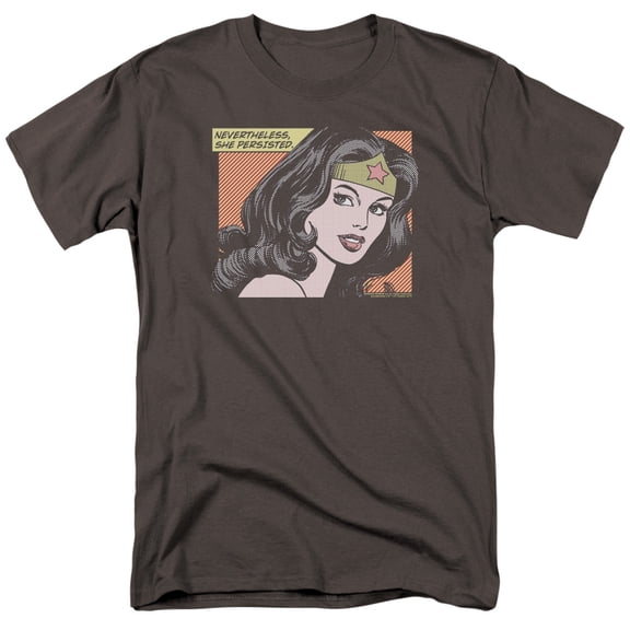 Wonder Woman She Persisted S/S Adult 18/1 T-Shirt Charcoal