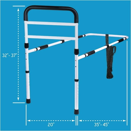 Carex Bed Rails and Grab Bar for Elderly & Seniors, Easy Installation, Height Adjustable, Universal