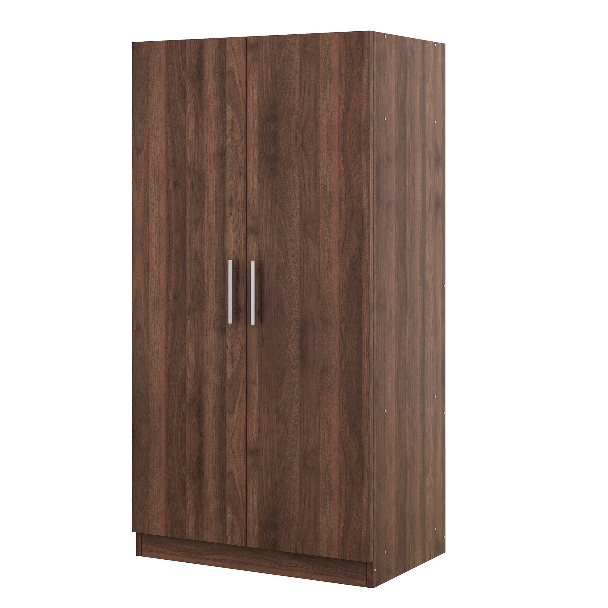 EUROCO Modern 67.3” Armoire Wardrobe, 2 Door Cabinet Storage Closet with Clothing Rod and Shelves, 3-Tier Shelf, Espresso