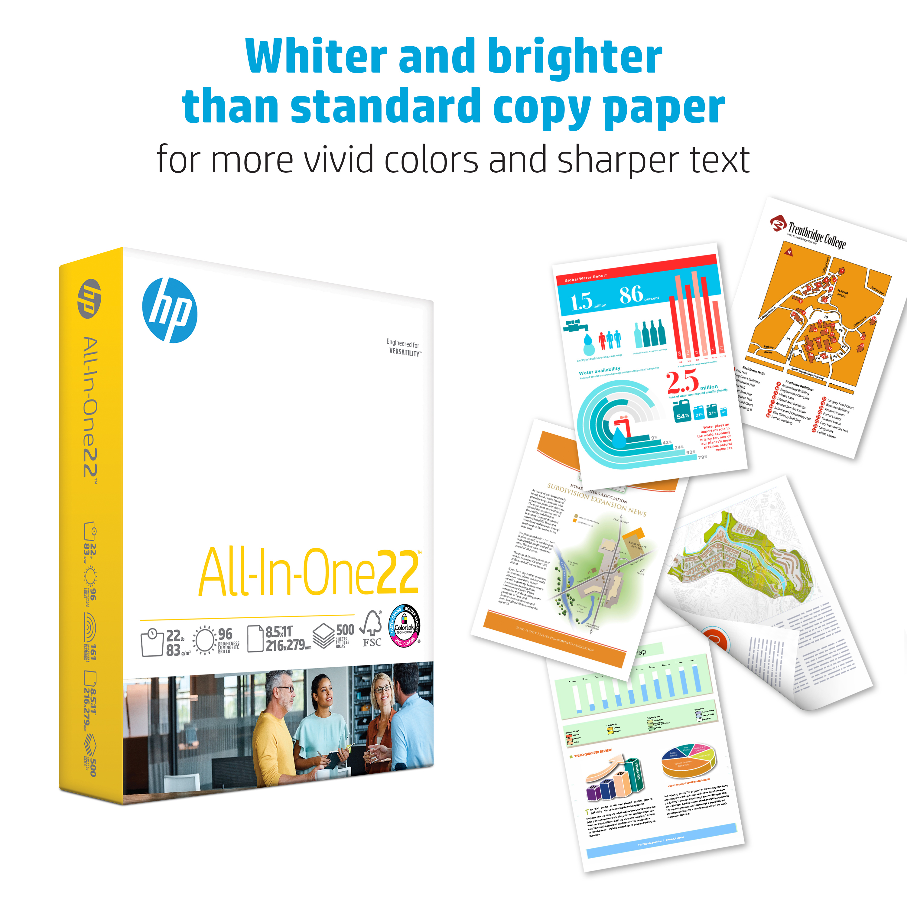 HP All In One 22 Printer Paper, 8.5" x 11", White, 2,500 Sheets photo 6