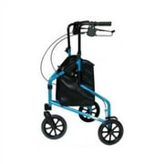Lumex 3-Wheel Cruiser, Small & Lightweight Folding Walker for Seniors, Bondi Blue