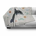 thumbnail image 3 of Dolphin Soft Flannel Fleece Blanket, Cartoon Composition of Smiling Nautical Ocean Animal with Starburst Line and Swirls, Cozy Plush for Indoor and Outdoor Use, 70" x 90", Multicolor, by Ambesonne, 3 of 6