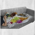 thumbnail image 6 of Food Soft Flannel Fleece Throw Blanket, Print of Ice Cream Cones and Fruit Milk Dessert Composition Work of Art Print, Cozy Plush for Indoor and Outdoor Use, 60" x 80", Multicolor, by Ambesonne, 6 of 6