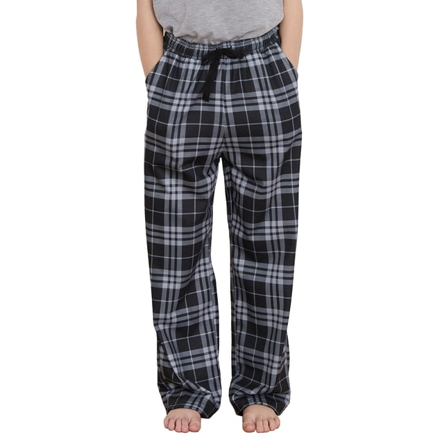 Pantalones de Pijama para Niños PATPAT a Cuadros Gris y Negro Talla 9-10 años
