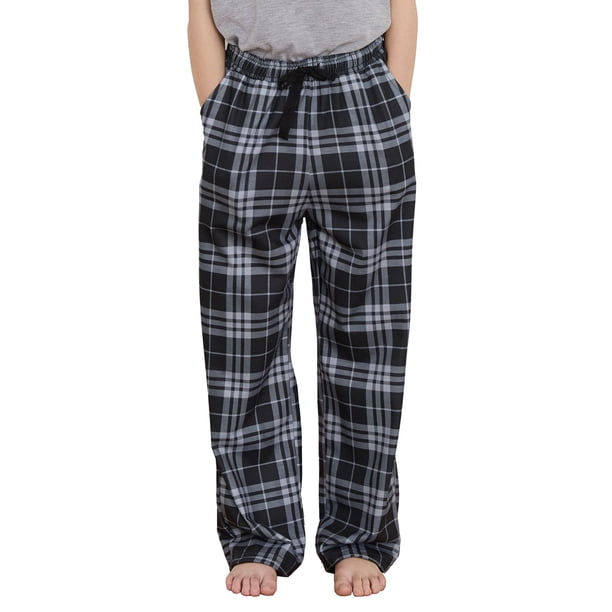 Pantalones de Pijama para Niños PATPAT a Cuadros Gris y Negro Talla 9-10 años
