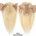 thumbnail image 2 of Benehair 100% Real Remy Human Hair Extensions Clip In Hairpiece Topper with Bang Toupee Women Hair Loss Silk Base Seamless 6"-18" Blonde Hair, 2 of 9