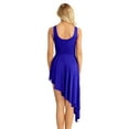 thumbnail image 2 of YiZYiF Womens High Low Lyrical Ballet Dance Leotard Dress for Stage Performance Blue L, 2 of 7