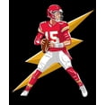 thumbnail image 3 of Game Garment Football Graphic Tee Kansas City Quarterback Throw Thunderbolt Mens T-Shirt - QB#15 Black XS-3XL, 3 of 5