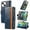 Blue, variant on For iPhone 16 Leather Phone Case Wallet Folio Flip Cover Casual Business, [RFID Blocking] Multi Hidden Anti-theft Card Holder Cash Slot, Side Magnetic Buckle, Stand Support,Brown,For iPhone 16