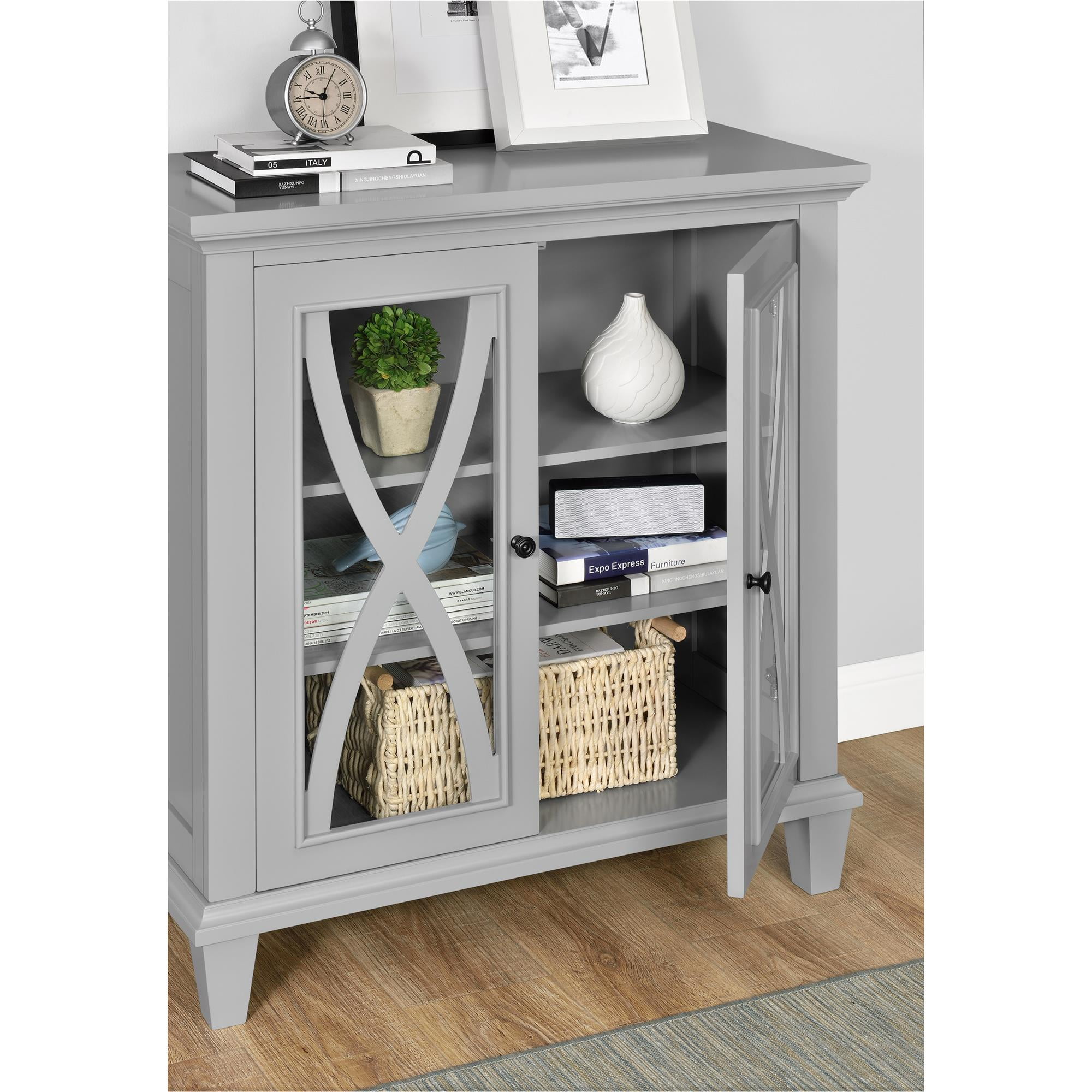Ameriwood Home Ellington Double Door Accent Cabinet, Multiple Colors - Gray