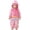 Hot Pink, variant on Infant Baby Striped Fleece Jumpsuit Zip Up Hooded Long Sleeve Onesie Fall Casual Clothes Baby Cute Loungewear Sets