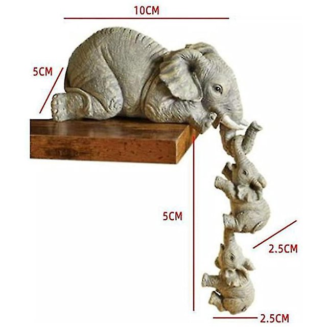 Elefante Sitter Mano, Elefante Sitter Resina Figuras Adornos, Juego De 3 De Elefante Madre Dos Bab ZefeiWu 1327534260069
