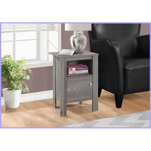 Classic Grey Wood-Look Coffee Table - Versatile Side/End/Nightstand for Living & Bedroom, Space-Saving