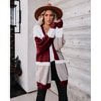 Color Block Open Front Cardigan