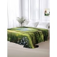 thumbnail image 6 of Twin Flat Sheet 66"x96", Forest Soft Lightweight Bedding Flat Sheets Only, Nature Woodland Spring Scenic Green Trees Flower Brushed Microfiber Top Bed Sheet, Breathable StainResistant Bedsheets, 6 of 9