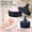 Black, variant on 2 Pcs Extra Large 6'' Glass Crystal Dusting Powder Puff with Container for Women - Soft Washable Reusable Velour Face and Body Makeup Puff Amber Scalloped