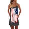 thumbnail image 1 of Puntoco Vestidos Mujer Verano Mujer Slim A-Line V-Cuello Día de la Independencia Impresión Sin Mangas Sling Falda Vestido, 1 of 3