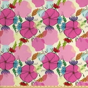 Ambesonne Garden Art Fabric by the Yard Upholstery, Colorful Leaves Splashes, 2 Yards, Multicolor