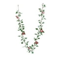 thumbnail image 2 of Christmas Garland For Mantel,Christmas Garland with Green Leaves Wired Artificial Holly Berry Garland Xmas Decorations for Indoor Outdoor Fireplace Mantle Stairs Table Winter New Year Holiday Decor, 2 of 7