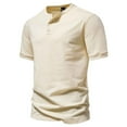 thumbnail image 5 of Hvyesh Men Big and Tall Shirts Casual Button Up Henley T-Shirts Summer Short Sleeve Cotton Shirts Muscle Fit Workout Tshirts, 5 of 5