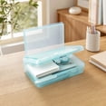 thumbnail image 4 of Double Layer Pencil Box, Large Capacity Plastic Hard Crayon Box, Durable Plastic Clear Marker Organizer with Snap Lid, Stackable Storage Boxes (Blue, 8''X5''X2''), 4 of 7
